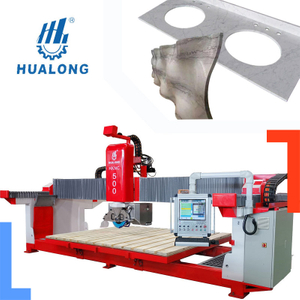 HKNC-500 حجر CNC جسر المنشار 5 محور البلاط والرخام كونترتوب 3D آلة قطع الجرانيت CNC رخيصة آلة طحن CNC للبيع