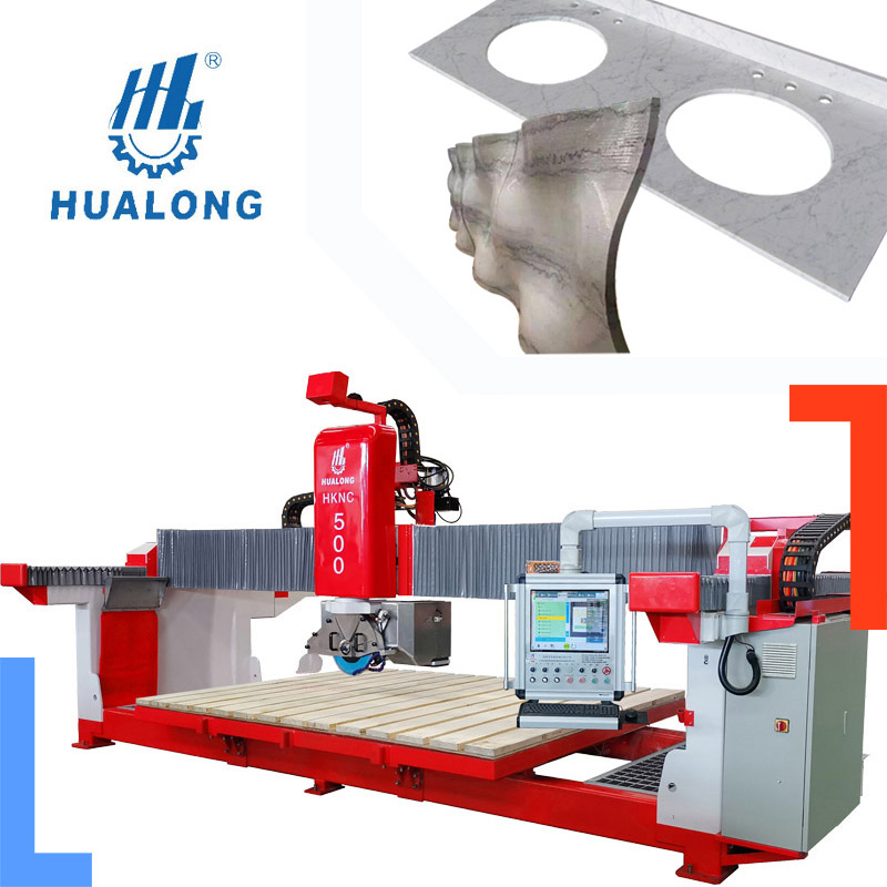 آلات ومعدات الحجر HKNC-500 جسر رأى 5 محاور كونترتوب 3D رخام جرانيت CNC آلة رخام سعر آلة الصين