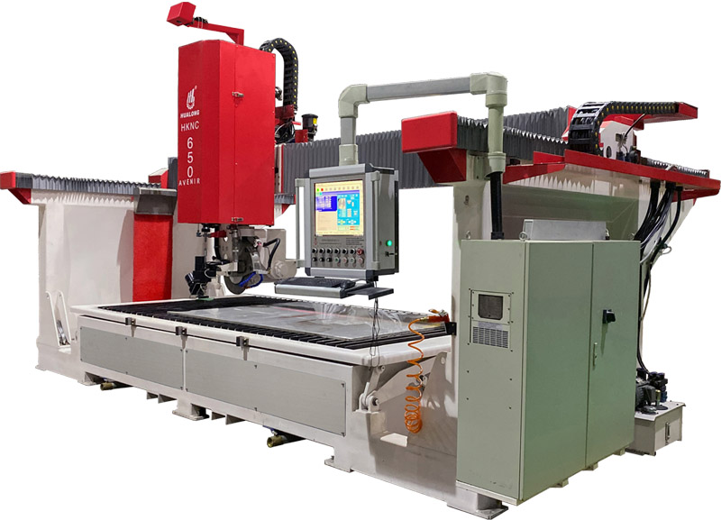 آلة قص الحجر CNC ذات 5 محاور من HUALONG مع منشار الجسر و Waterjet HKNC-650J 