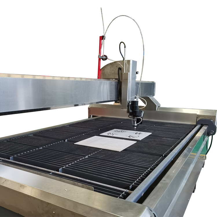 Hualong CNC 5 Axis Waterjet قطع جهاز التوجيه لآلة قطع بلاط زجاجي كوارتز رخام جرانيت سيراميك بالماء