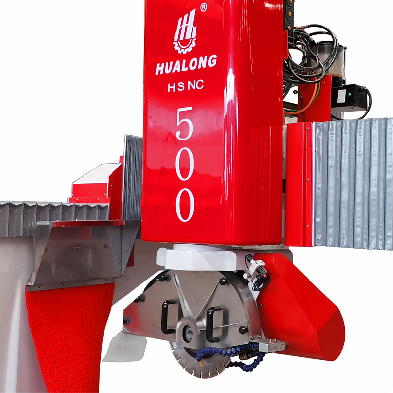 Hualong Machinery HSNC-500 آلة قطع الحجر الجسر الأوتوماتيكية بالكامل مع وظيفة طحن كونترتوب