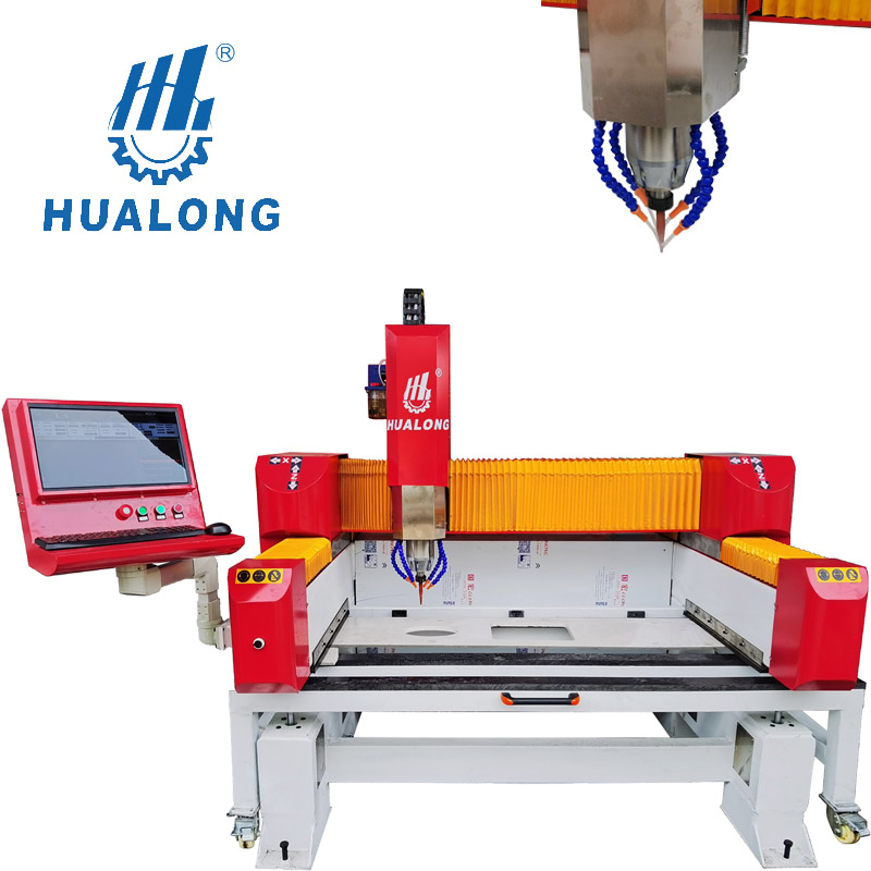 Hualong Stone Machinery عالية الكفاءة باستخدام الحاسب الآلي الجرانيت والرخام بلاطة كونترتوب بالوعة حفرة قطع راوتر قطع آلة القطع HLNC-1308